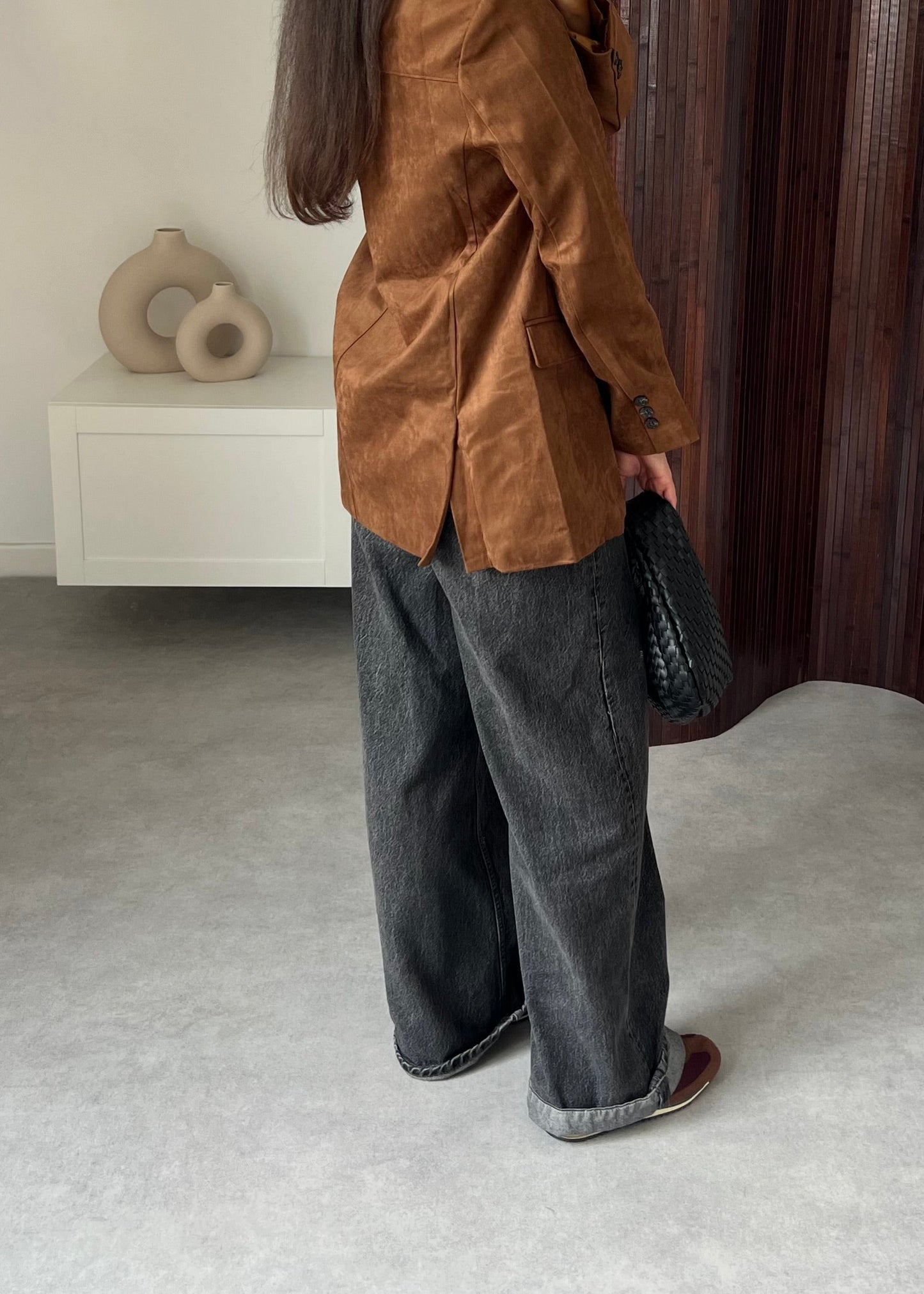 BLAZER EFFET DAIM CAMEL