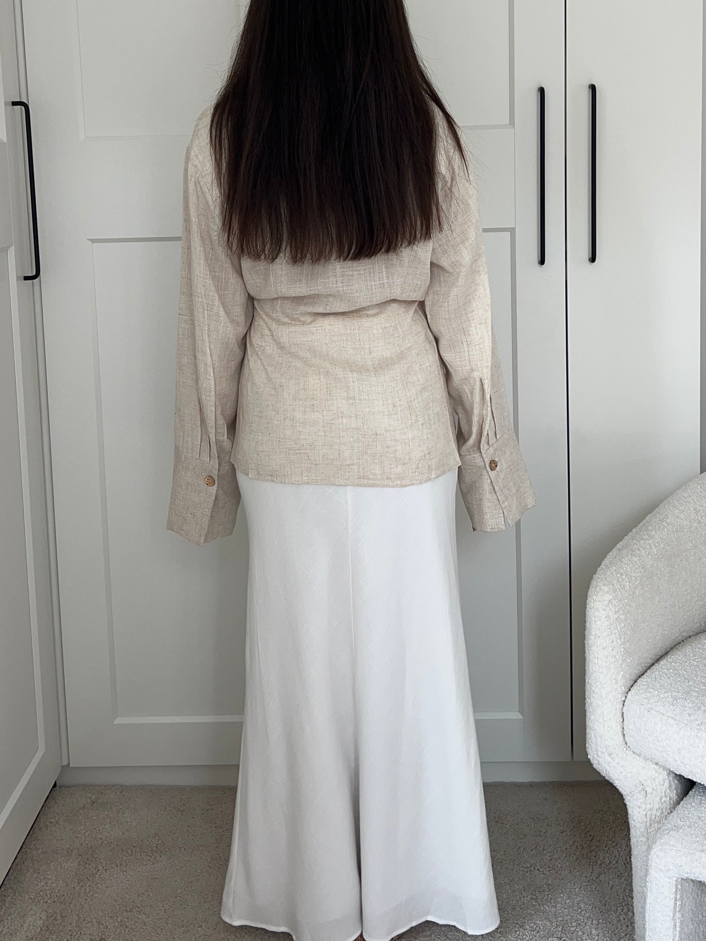 CHEMISE LIN BEIGE À NOUER