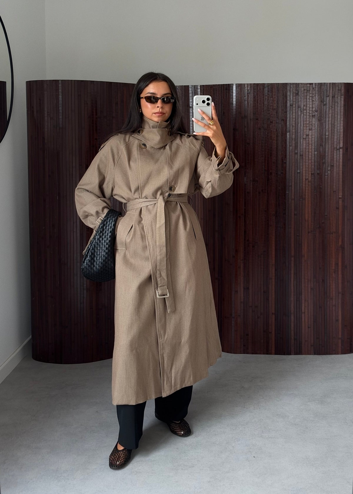 TRENCH COL MONTANT CAMEL