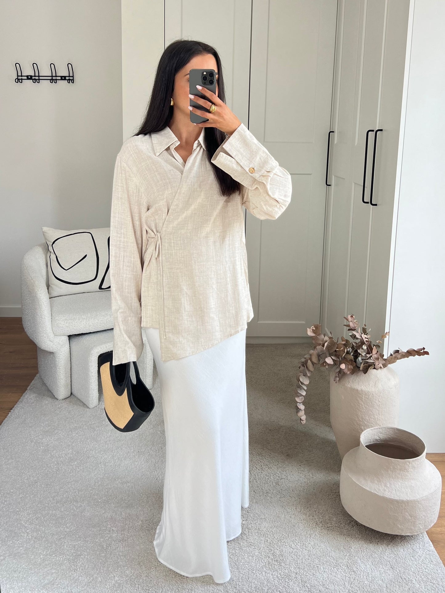 JUPE LONGUE LIN BLANCHE