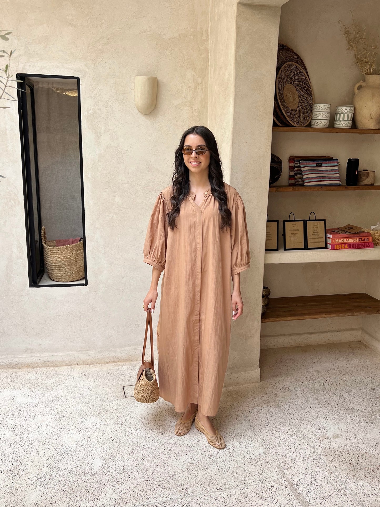 DUNA LIGHT CAMEL DRESS