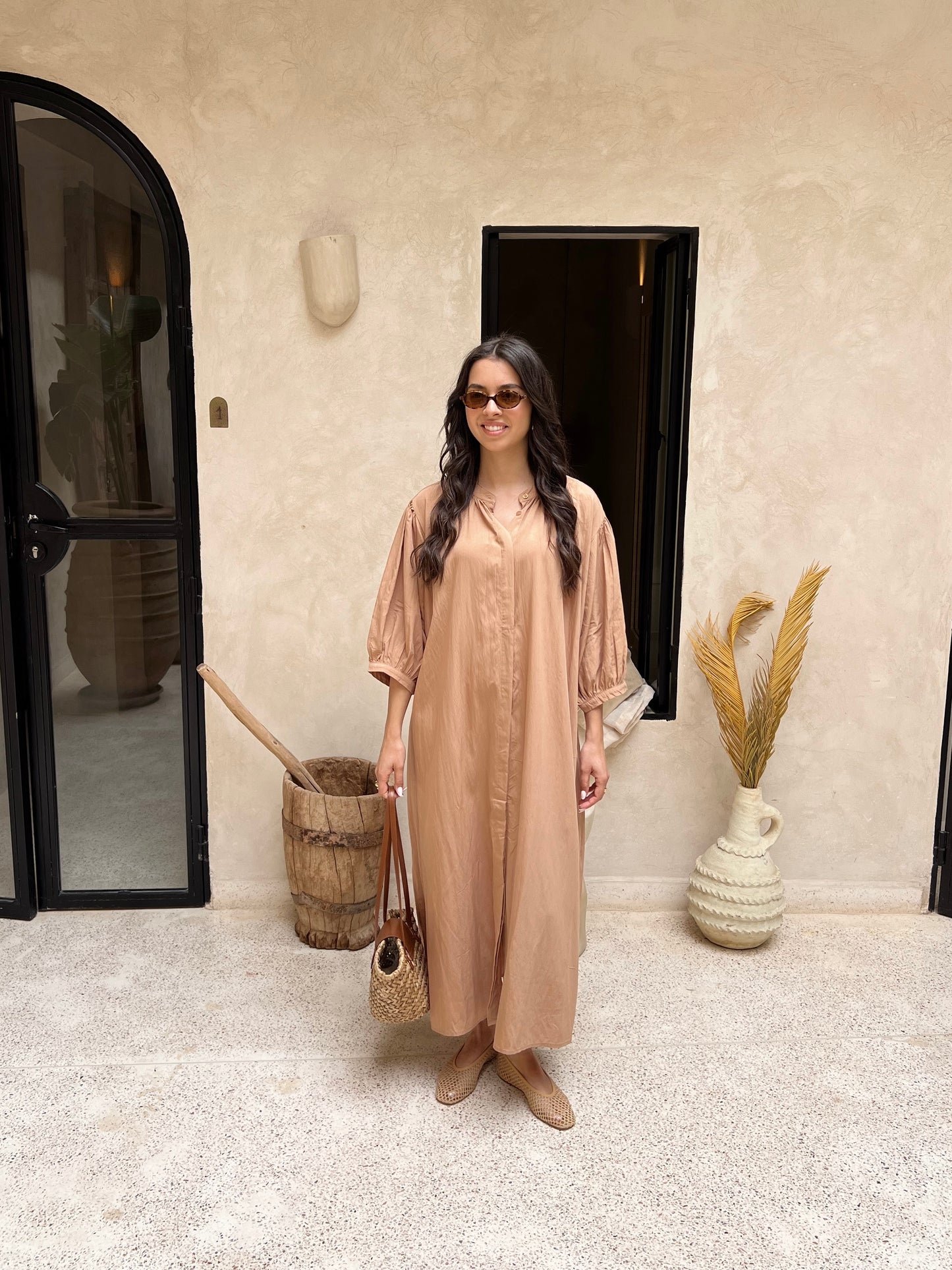 DUNA LIGHT CAMEL DRESS