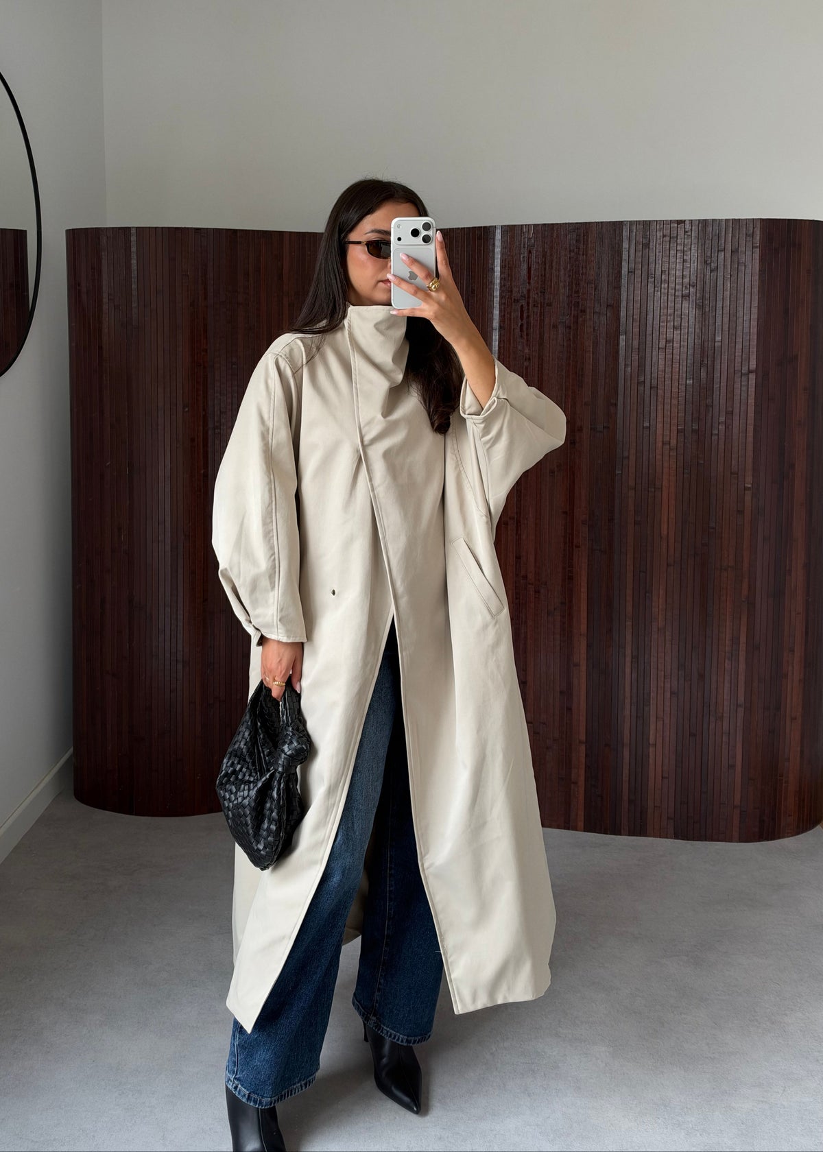 TRENCH COL MONTANT BEIGE CLAIR