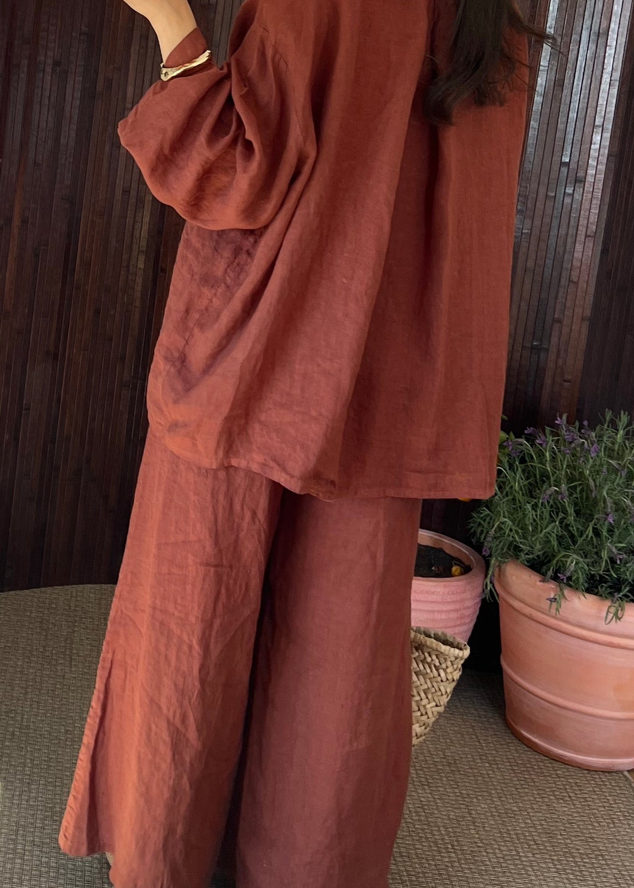 ENSEMBLE SUPERIEUR LIN TERRACOTTA