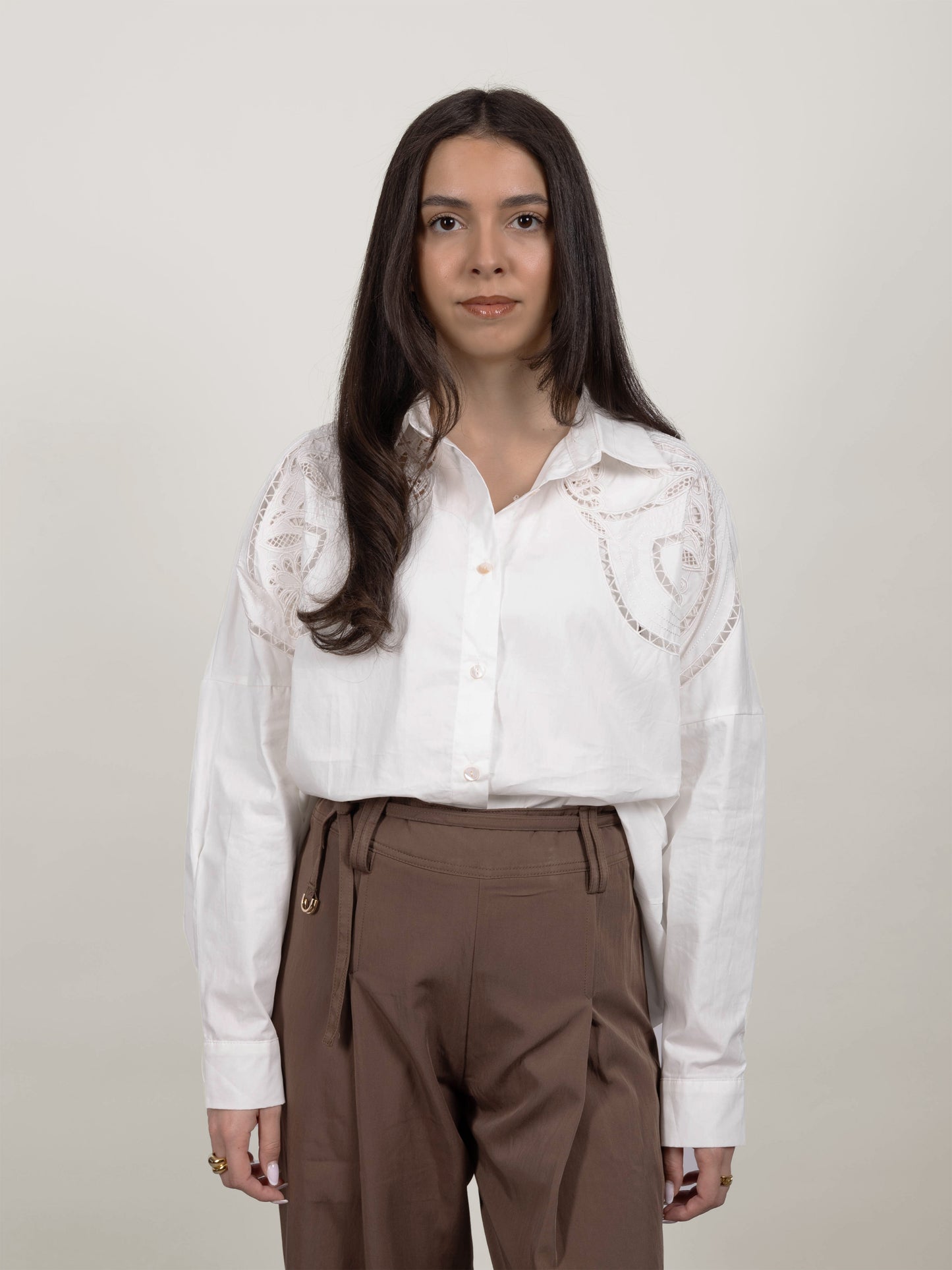 CHEMISE AJOURÉE BLANCHE