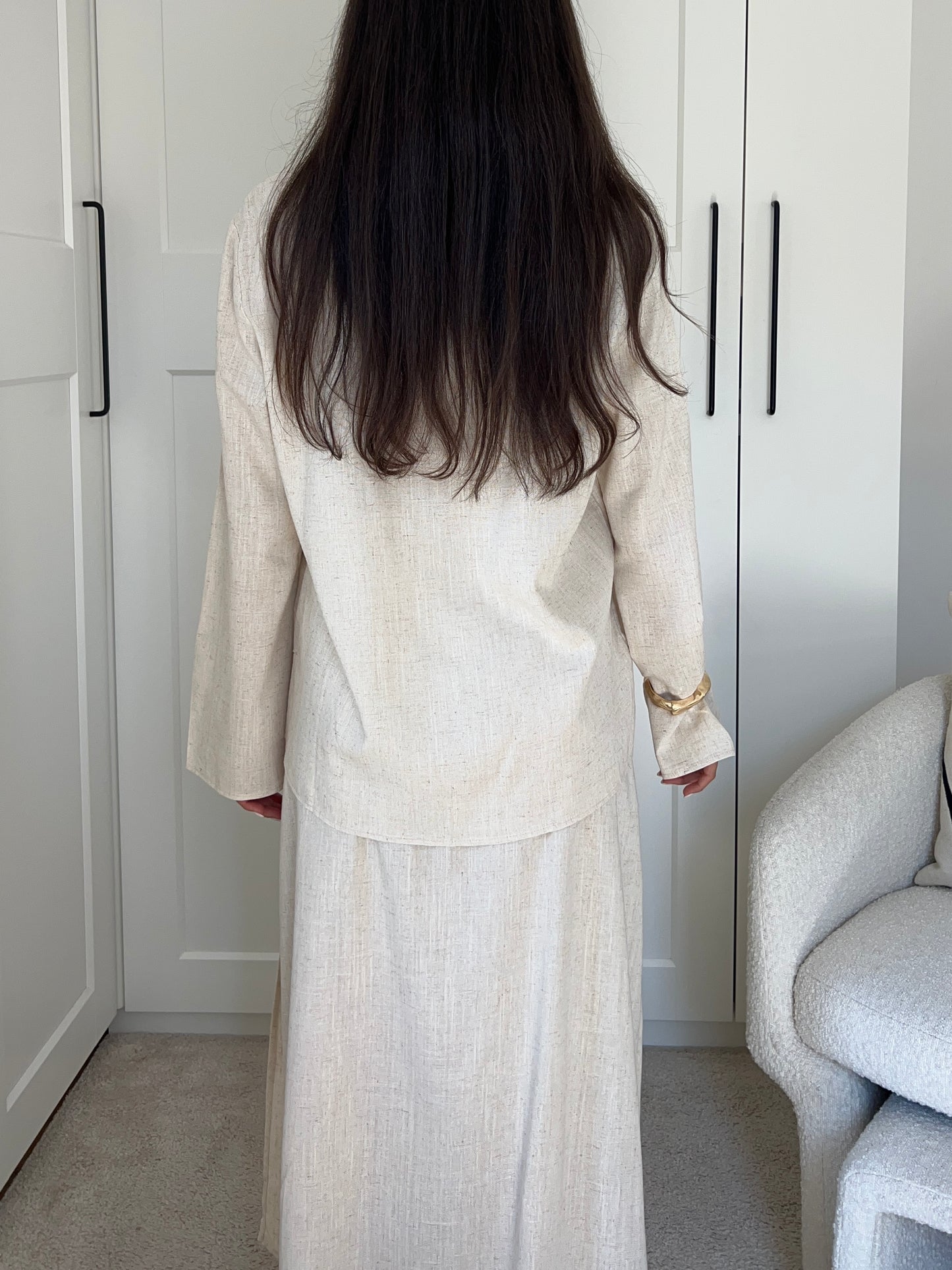 ENSEMBLE JUPE À NOUER LIN BEIGE