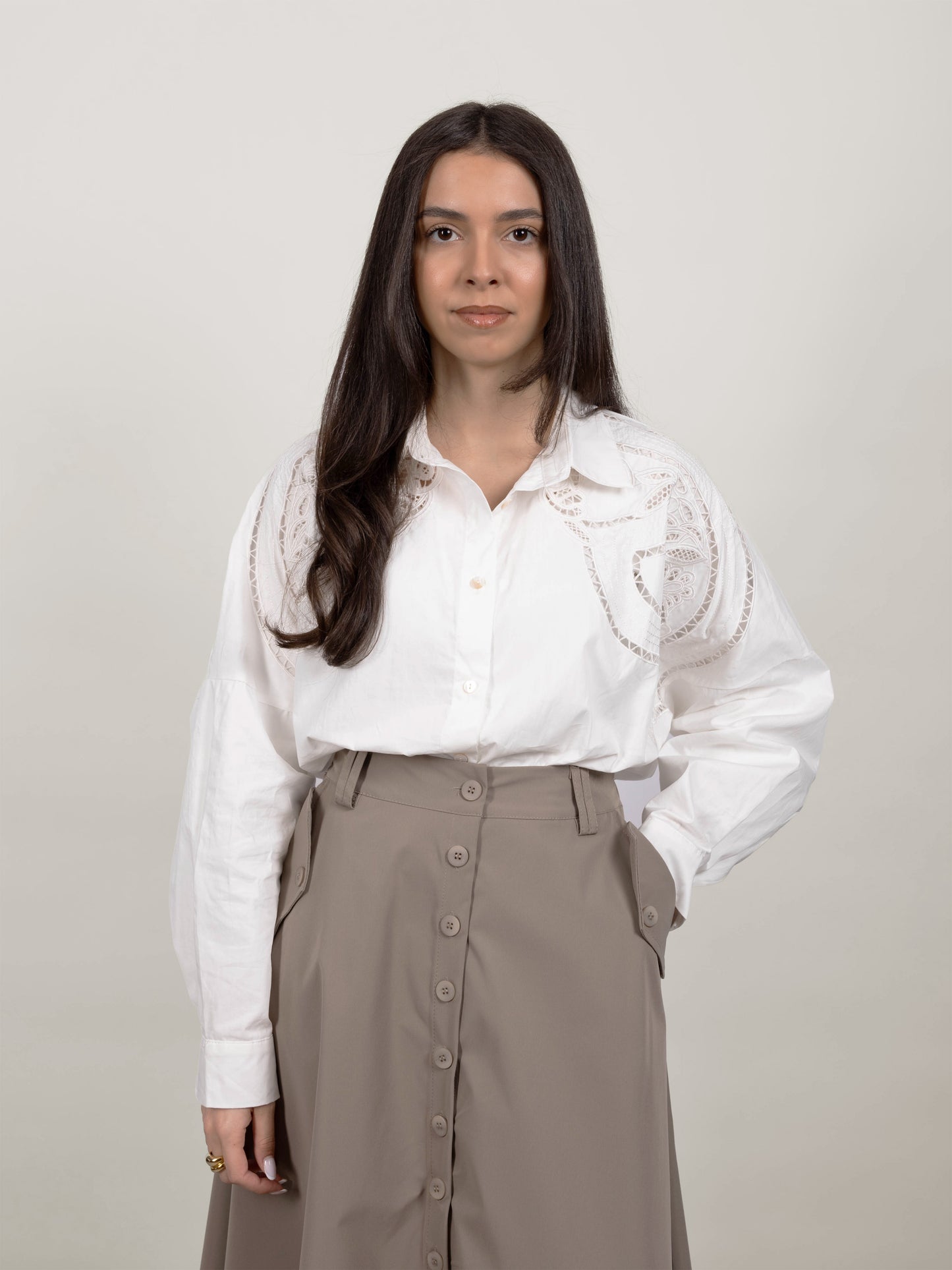 CHEMISE AJOURÉE BLANCHE