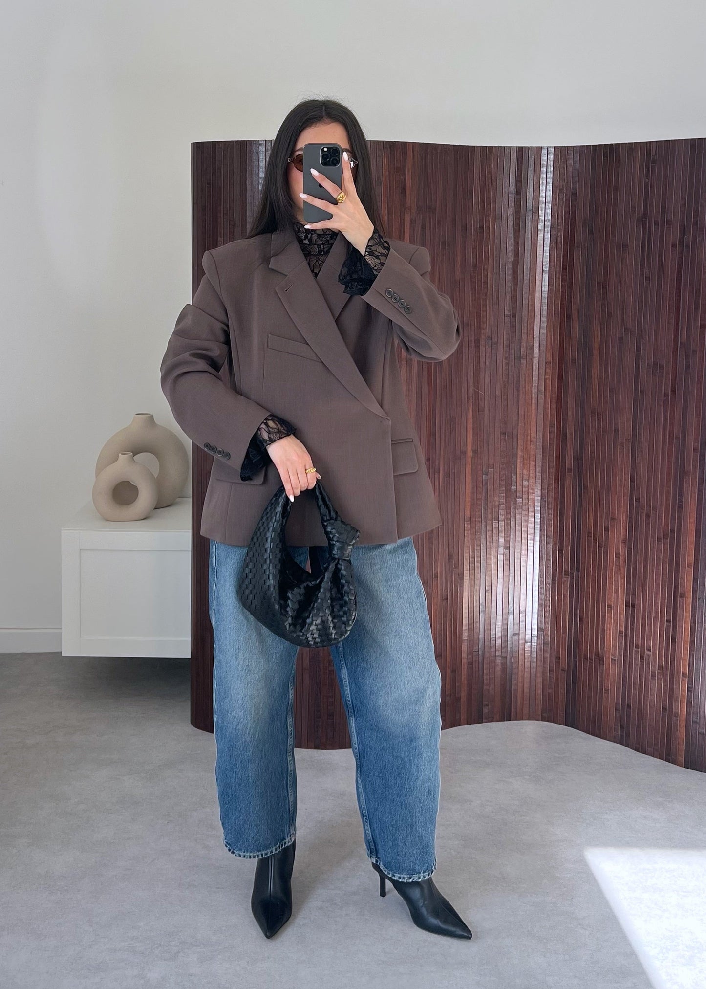 BLAZER CROISÉ MARRON