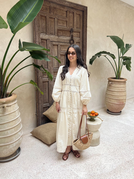 INAYA BEIGE LINEN DRESS