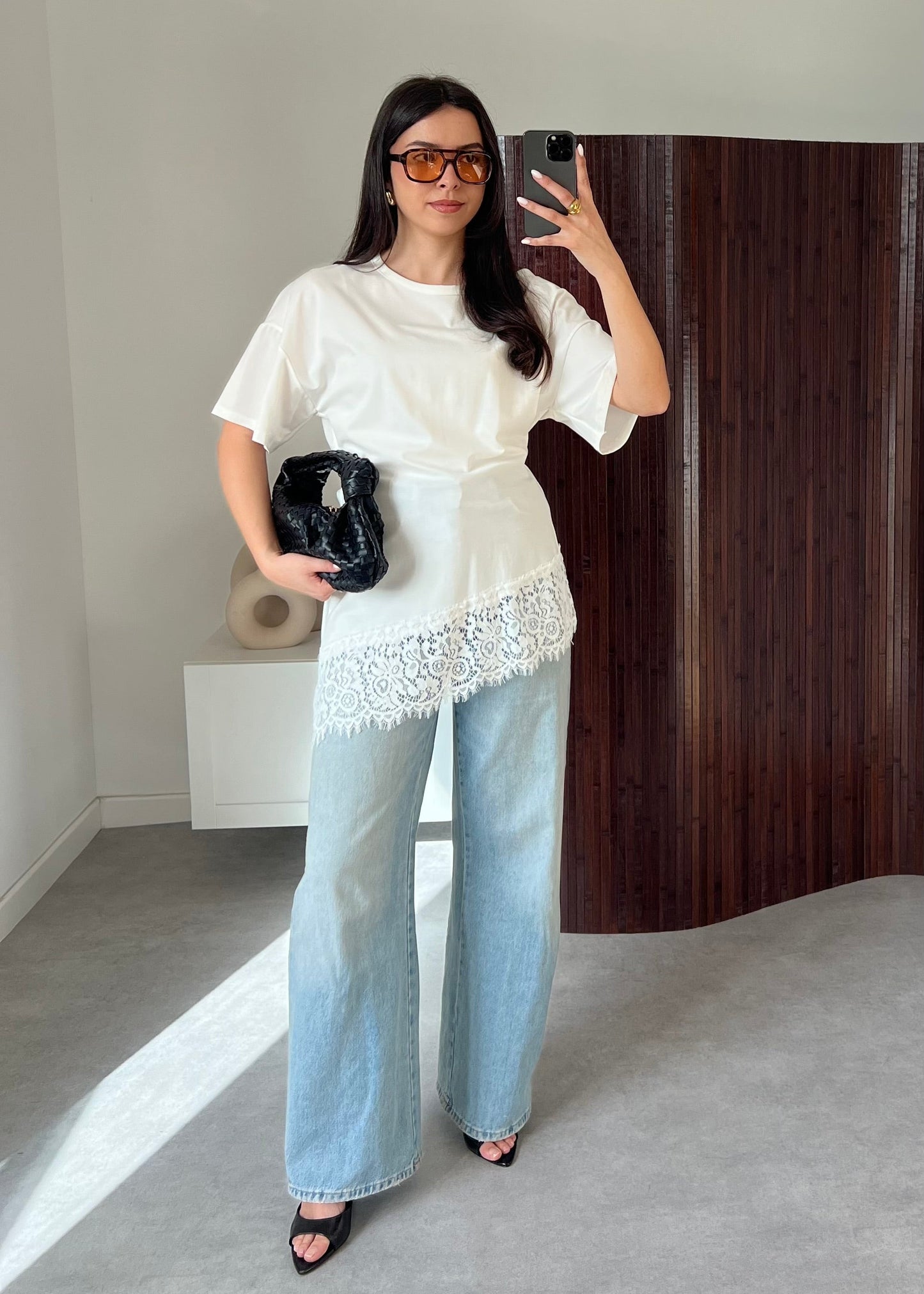 T-SHIRT DENTELLE BLANC
