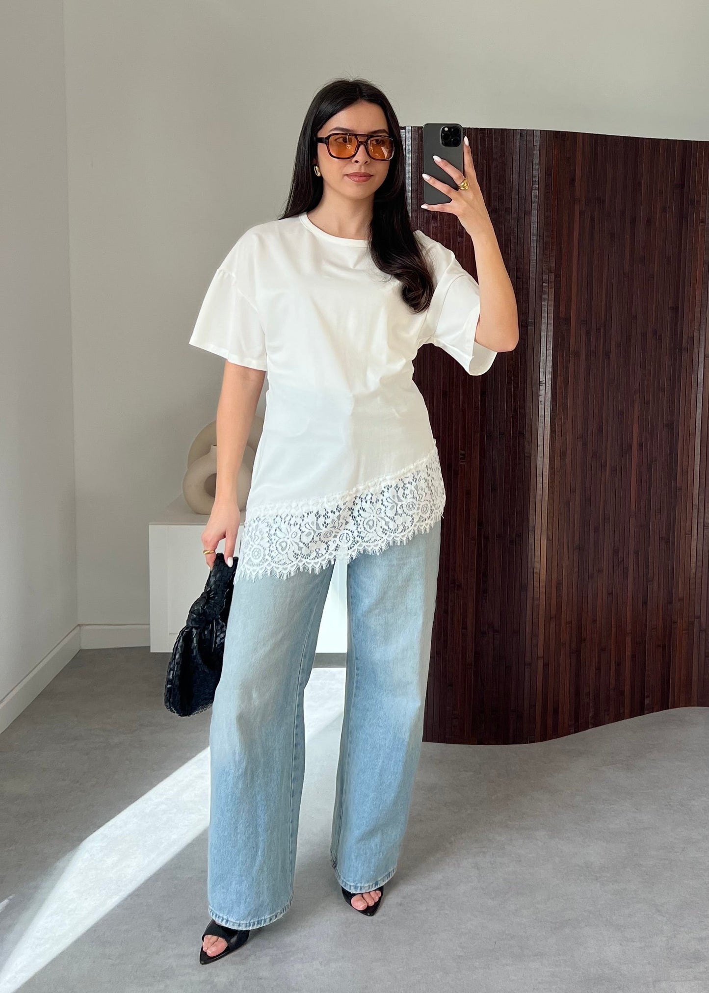 T-SHIRT DENTELLE BLANC