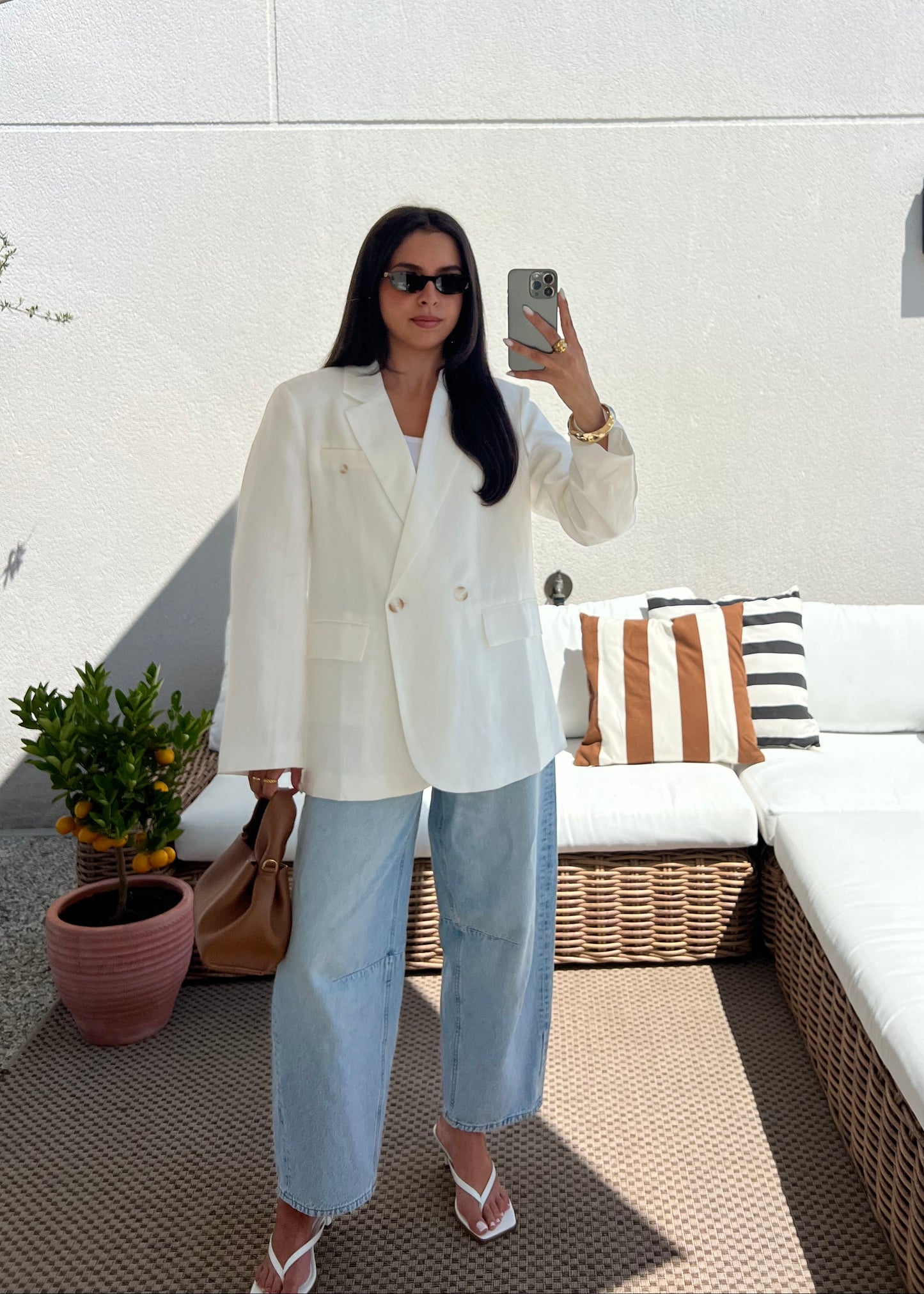 BLAZER LIN BLANC