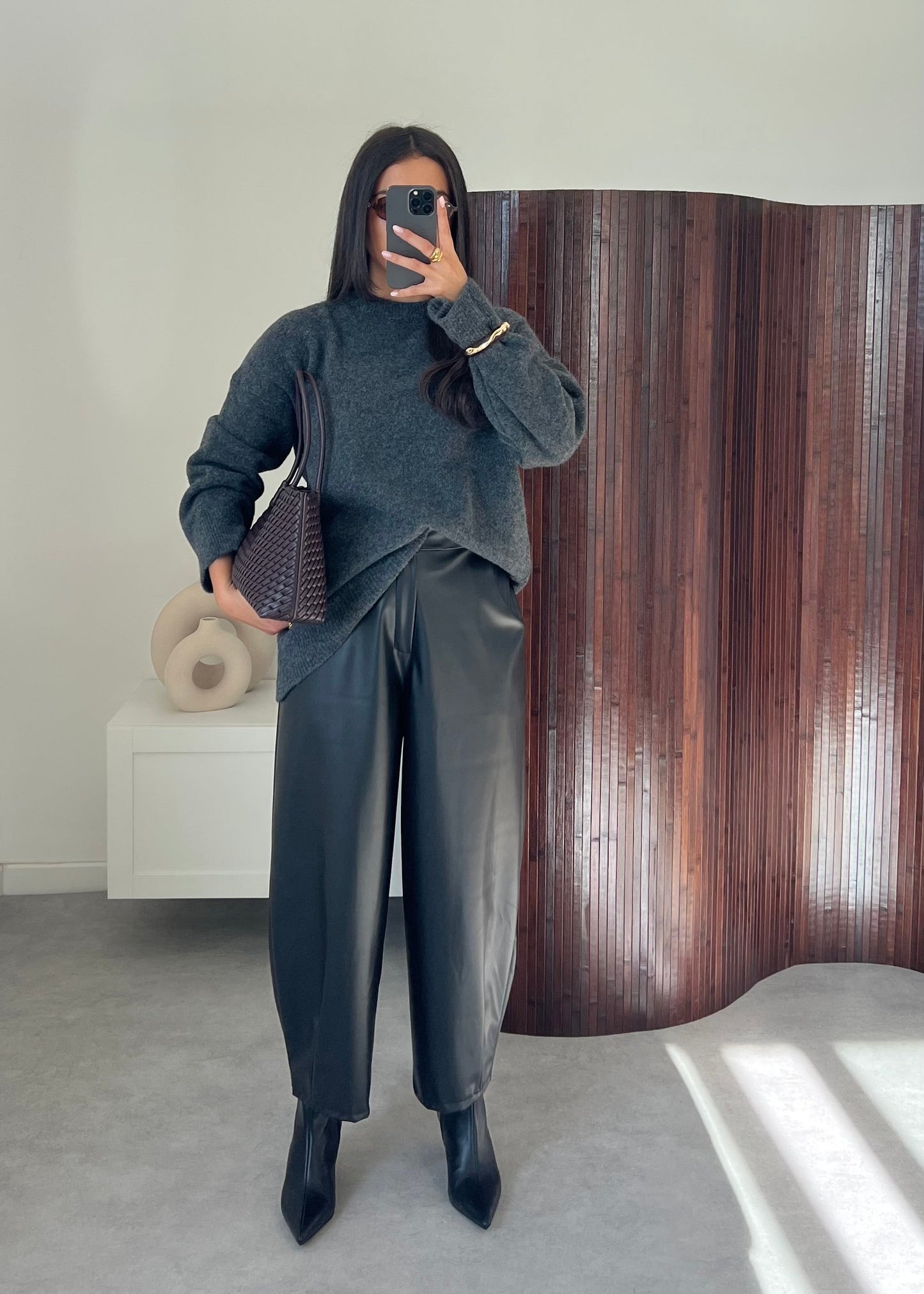 PANTALON SIMILI NOIR BALLON