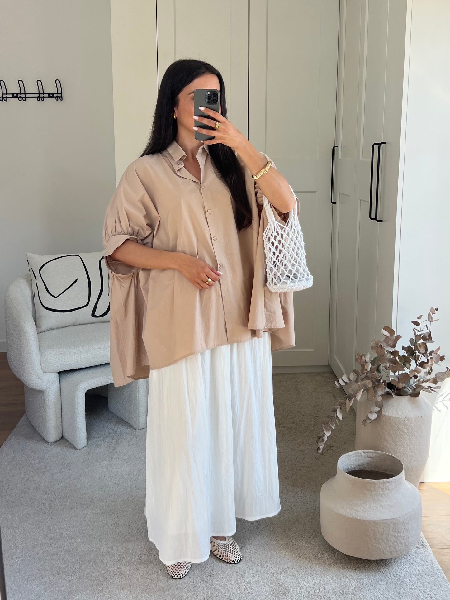 CHEMISE LILOU BEIGE ROSE