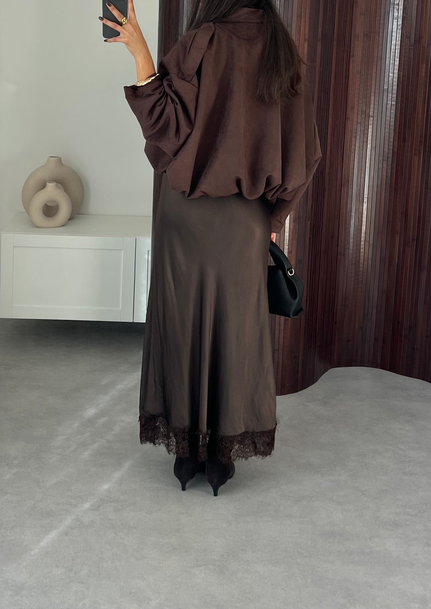 VESTE EFFET DAIM CHOCO