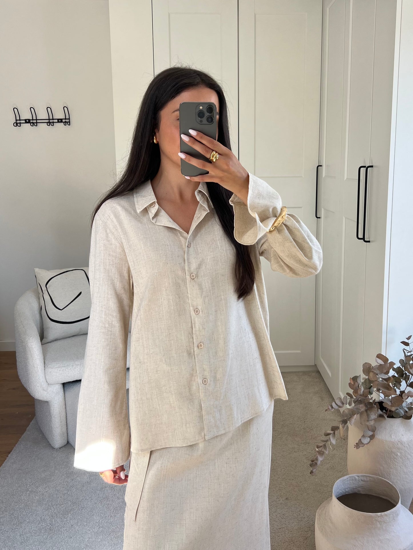 ENSEMBLE JUPE À NOUER LIN BEIGE