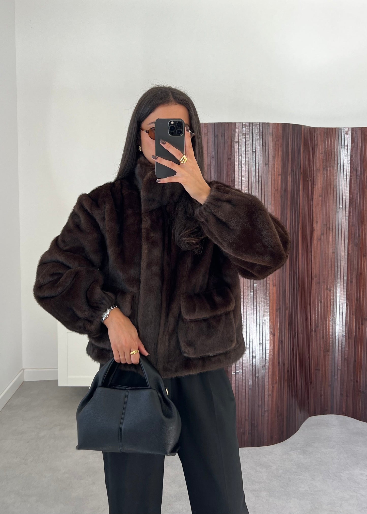 FAUSSE FOURRURE MARRON