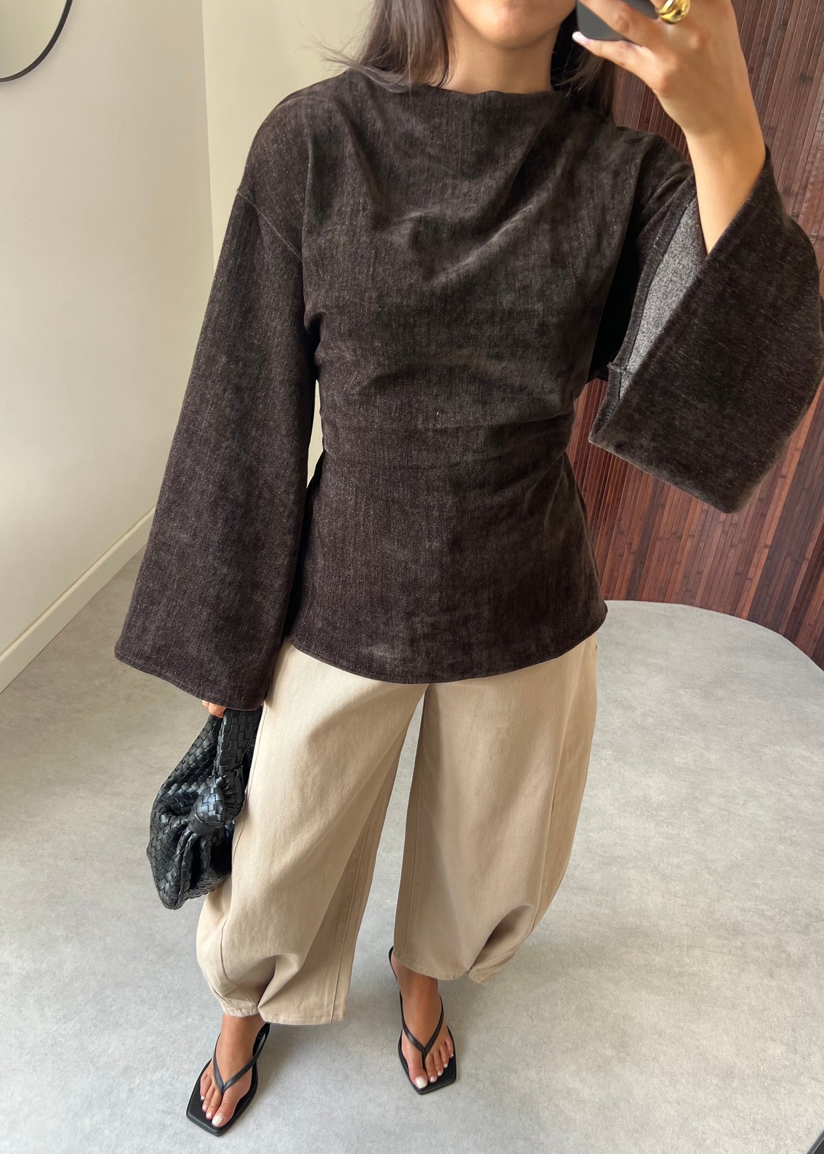 TOP VELOURS MARRON