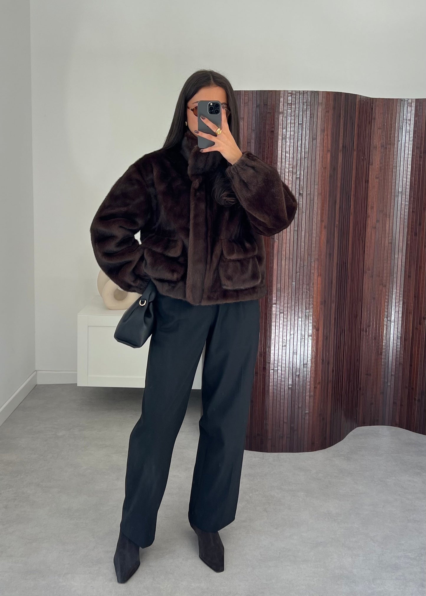 FAUSSE FOURRURE MARRON