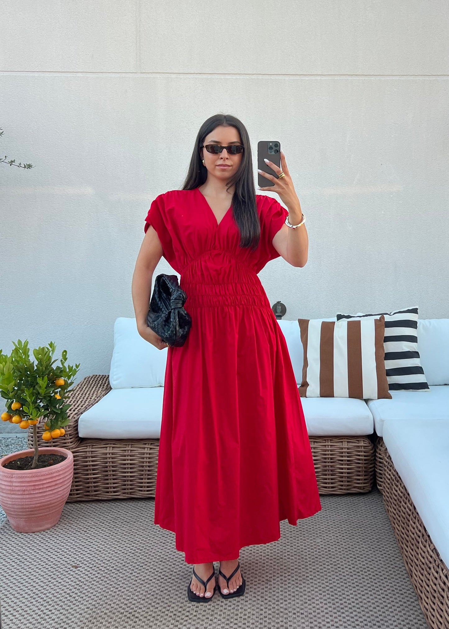 ROBE MANCHE COURTE ROUGE