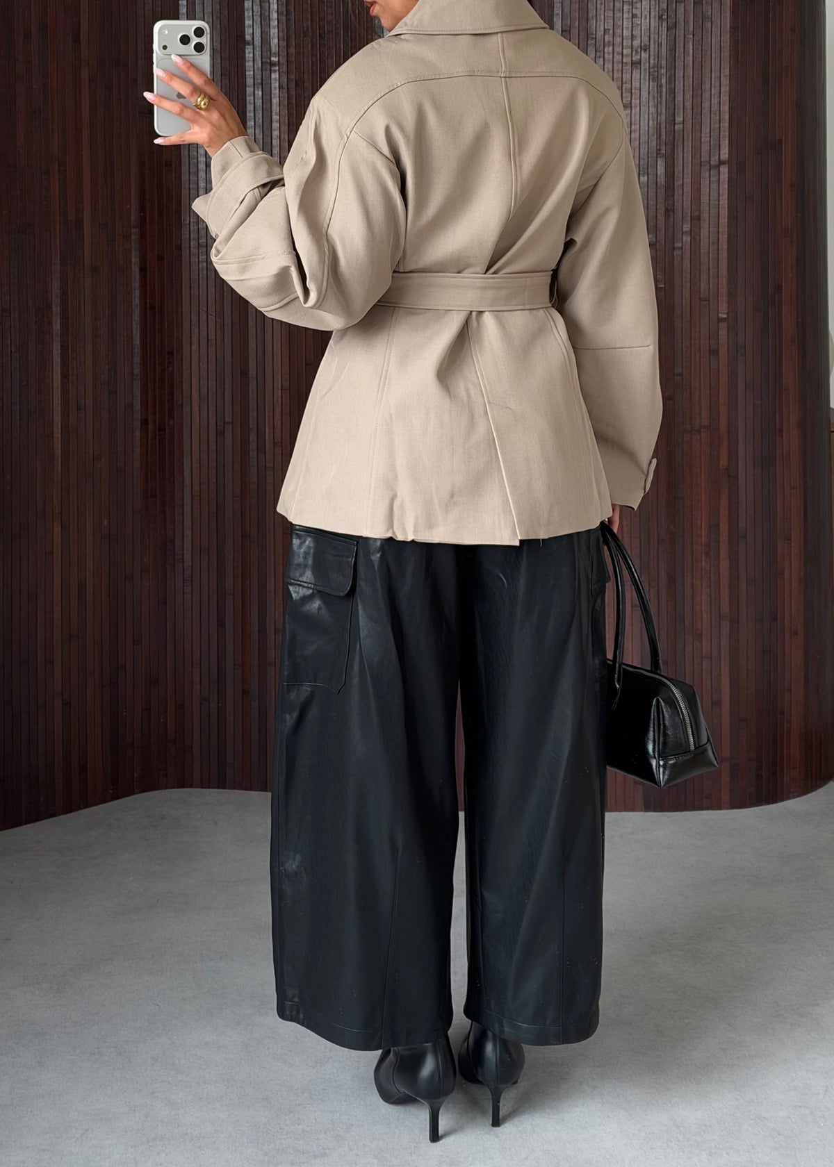 VESTE ÉPAULETTE TAUPE
