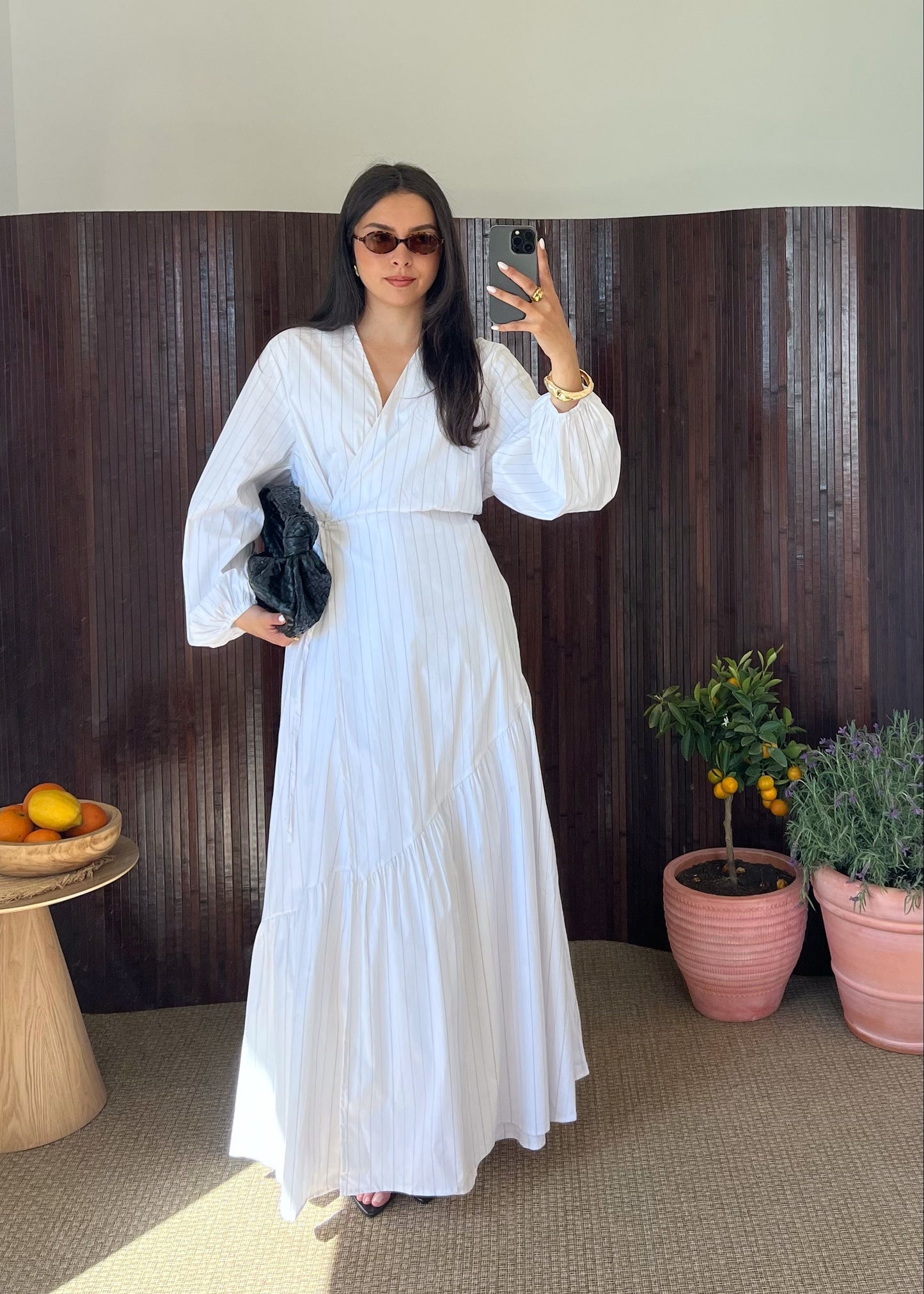 ROBE FINE RAYURE BLANCHE