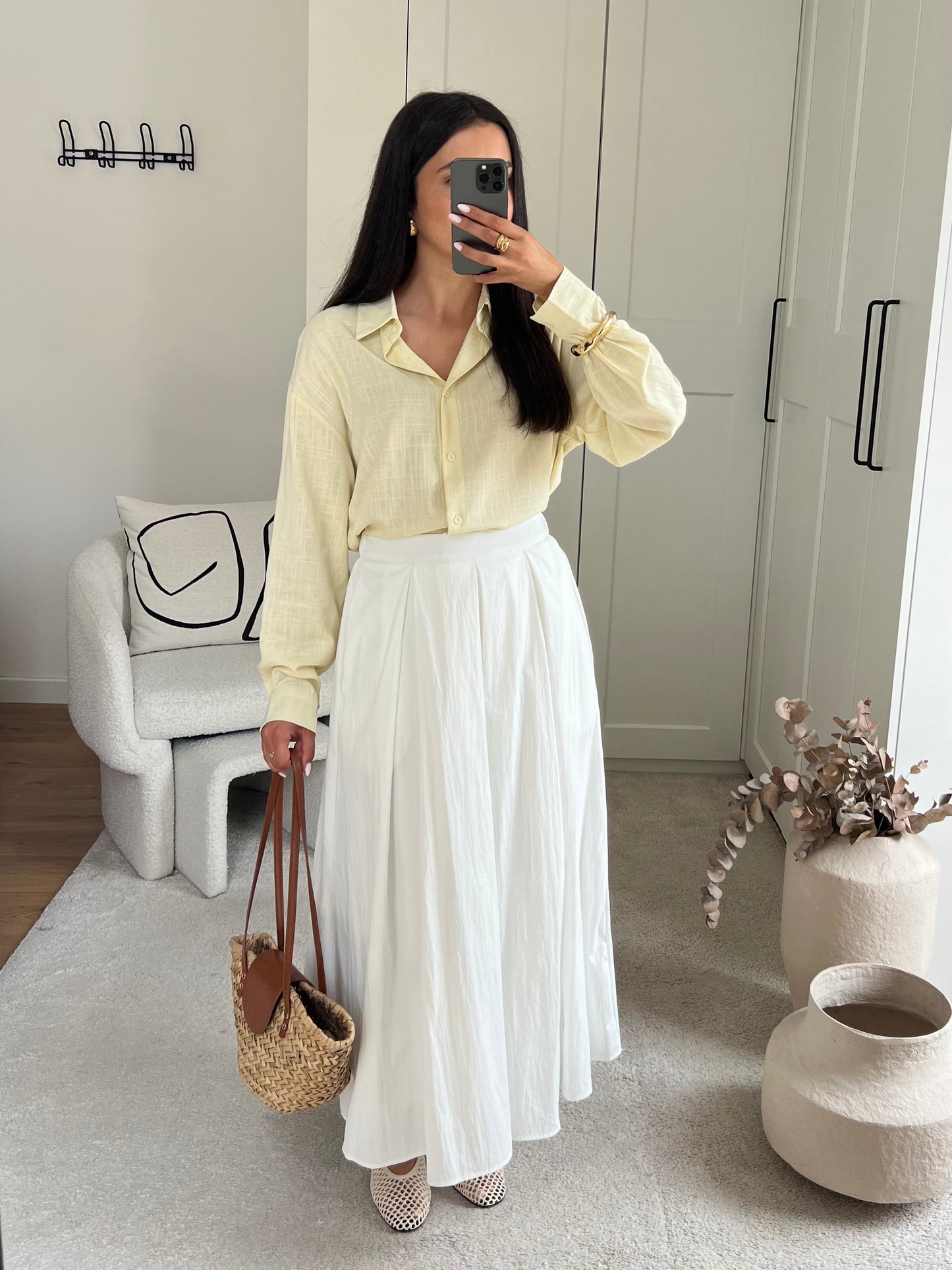 JUPE TRAPÈZE BLANCHE