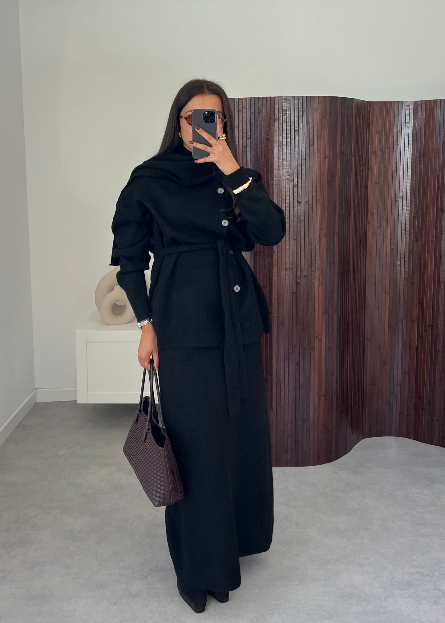 ENSEMBLE JUPE PULL NOIR