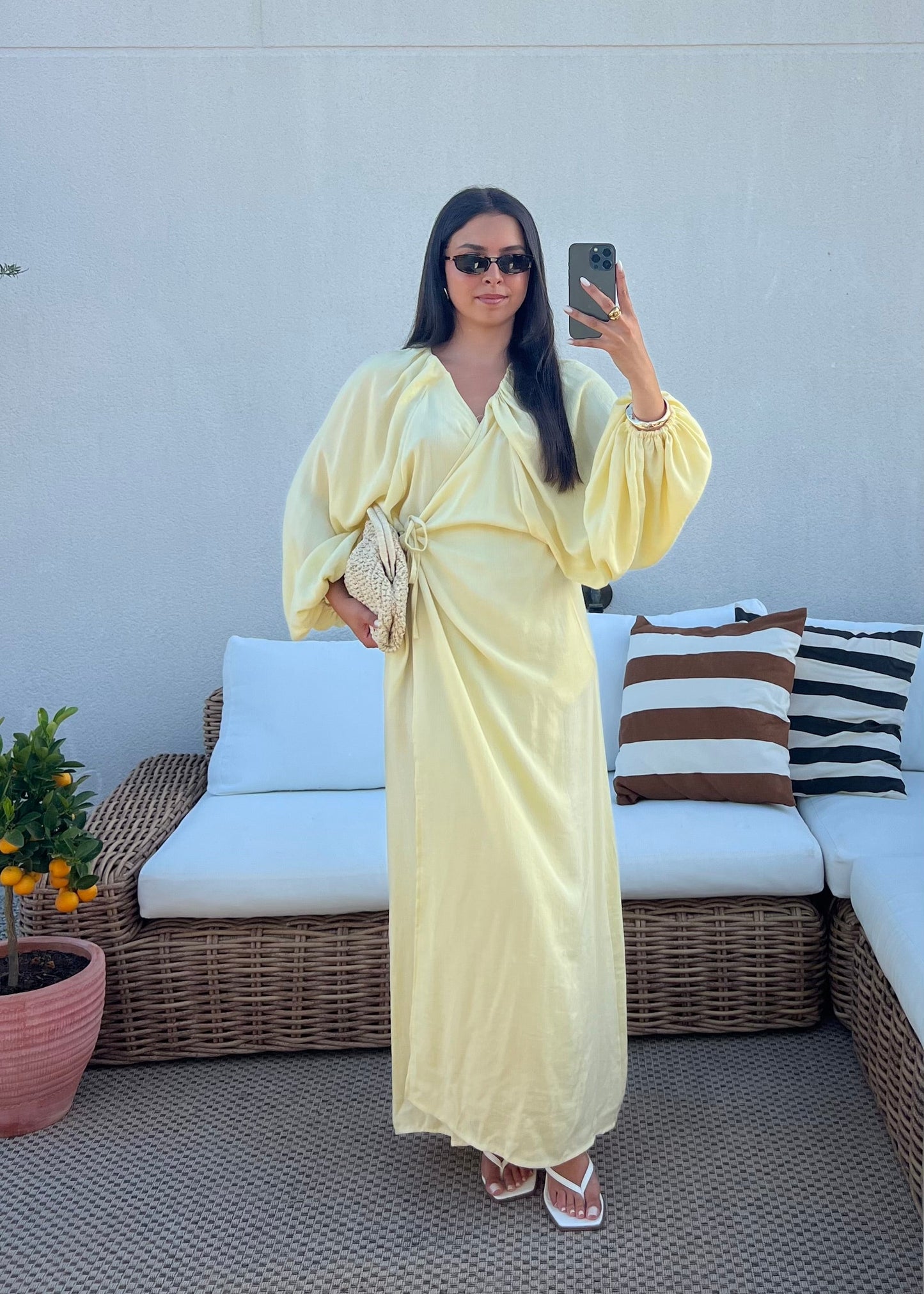ROBE À NOUER JAUNE
