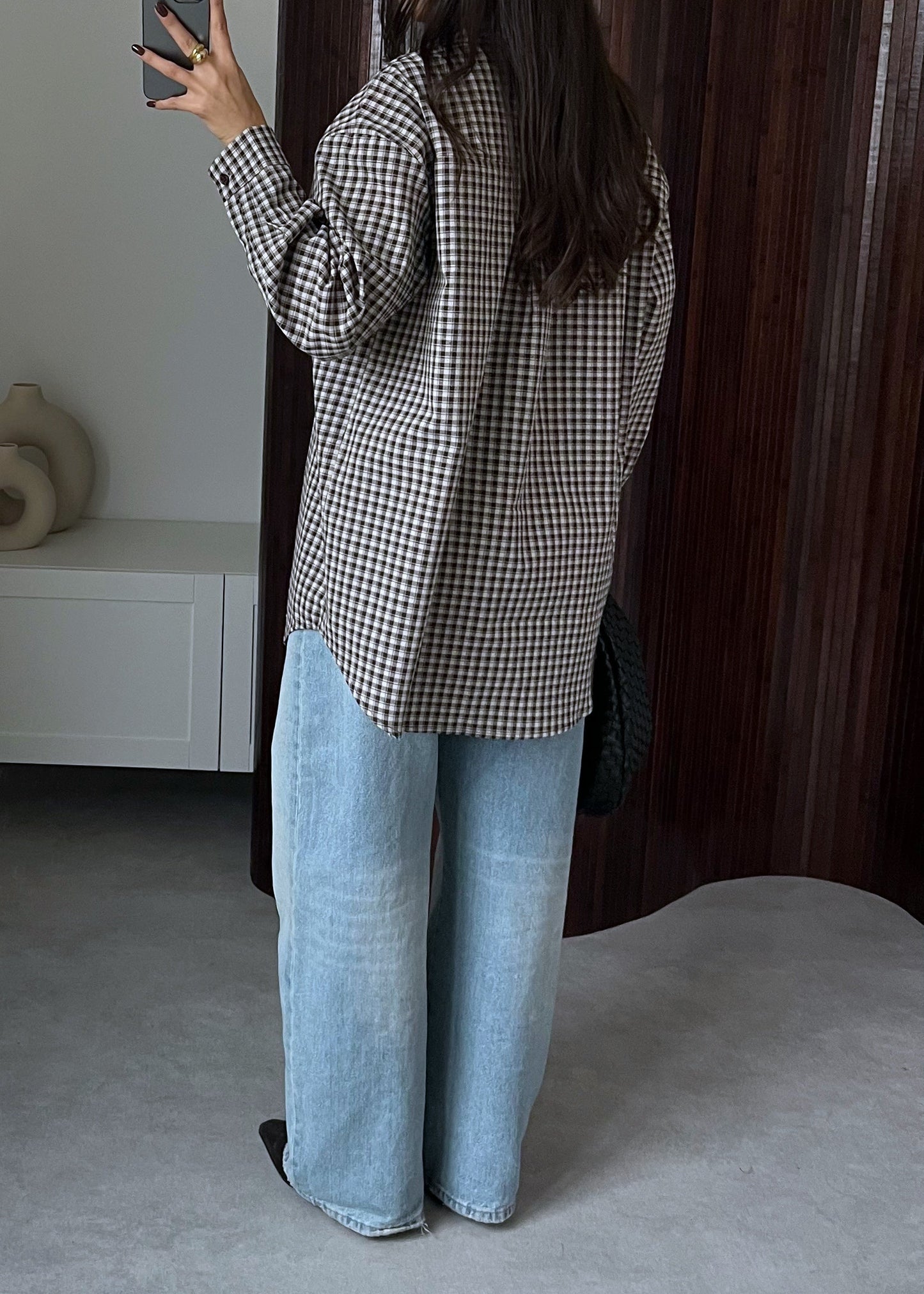 CHEMISE PETIT CARREAUX MARRON