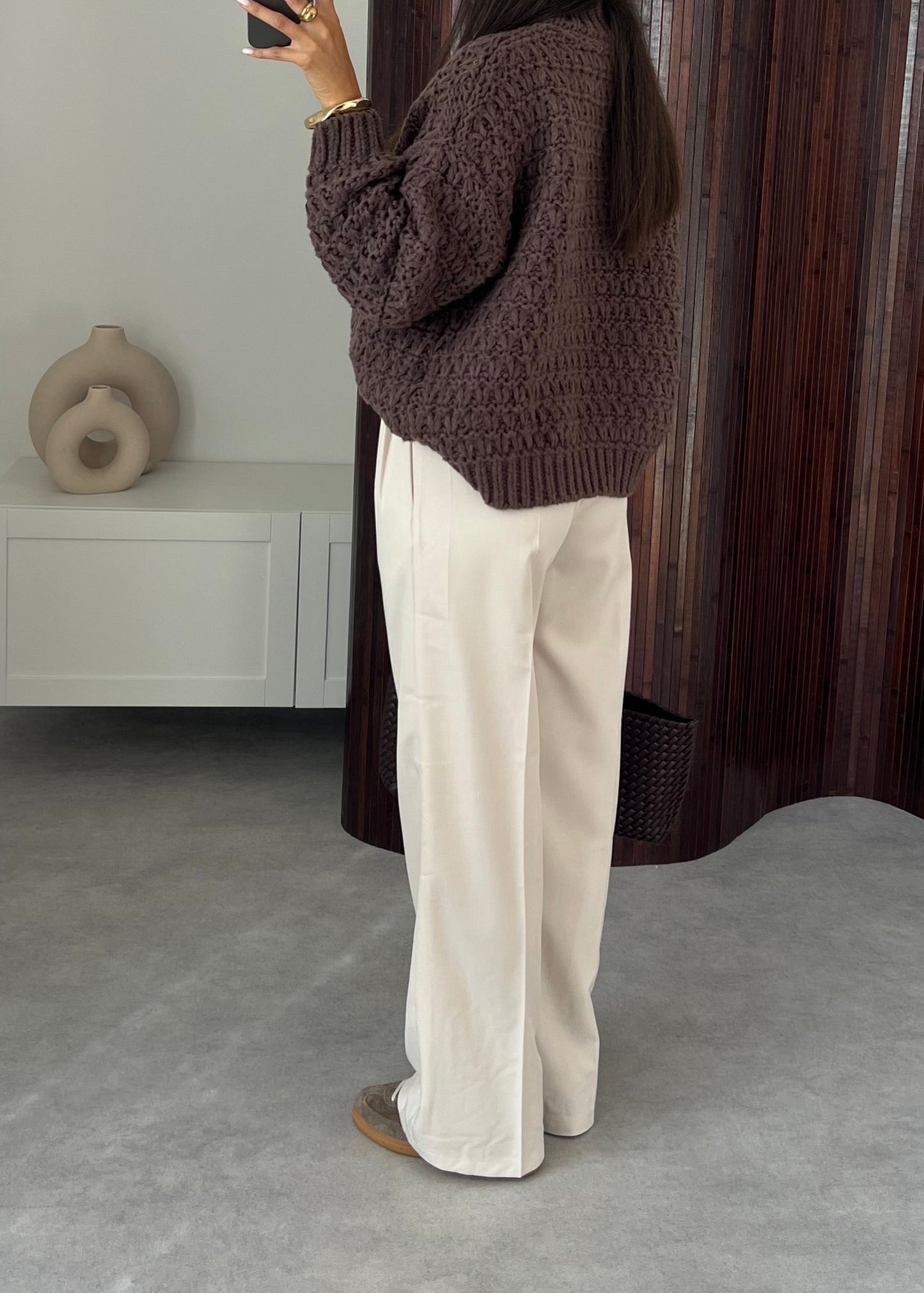 PULL GROSSE MAILLE CRÈME