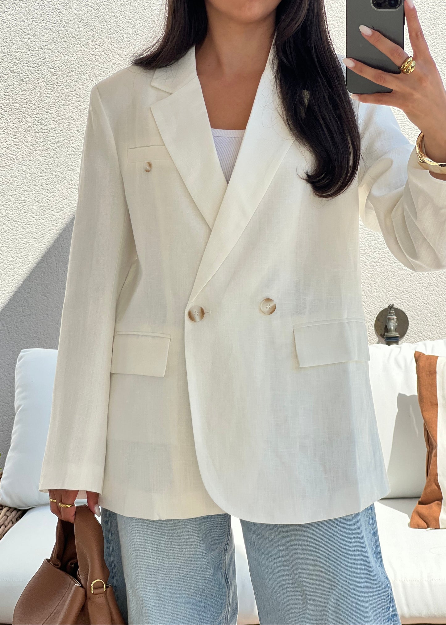 BLAZER LIN BLANC