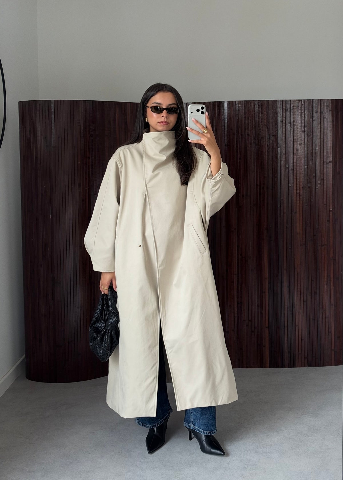 TRENCH COL MONTANT BEIGE CLAIR