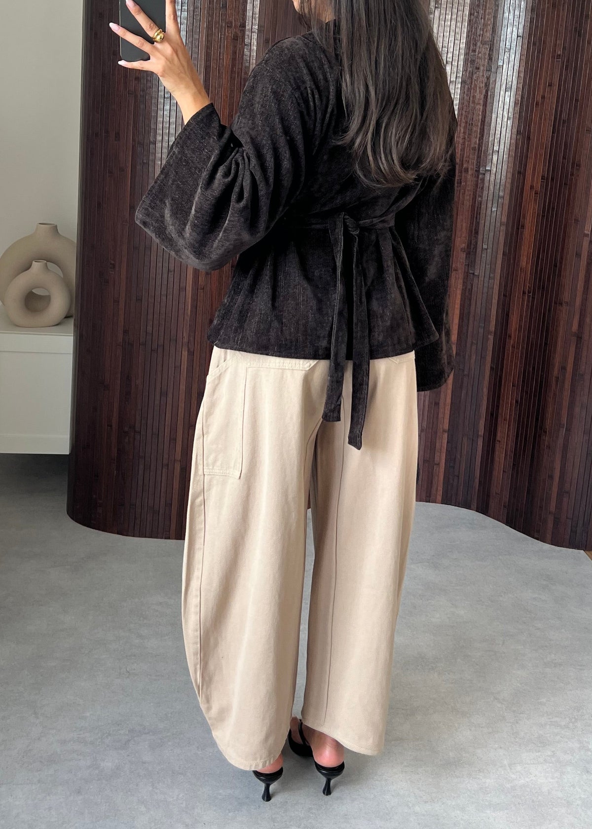 TOP VELOURS MARRON