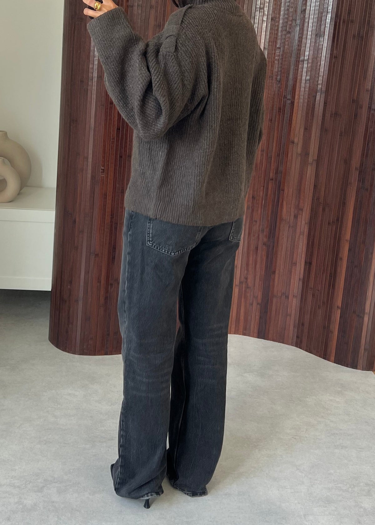 GILET COL MONTANT MARRON