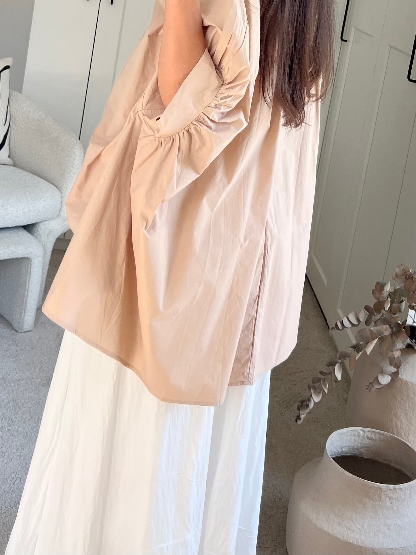 CHEMISE LILOU BEIGE ROSE