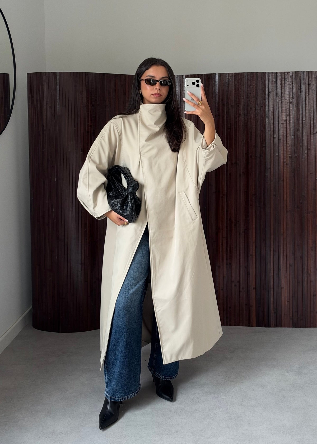 TRENCH COL MONTANT BEIGE CLAIR