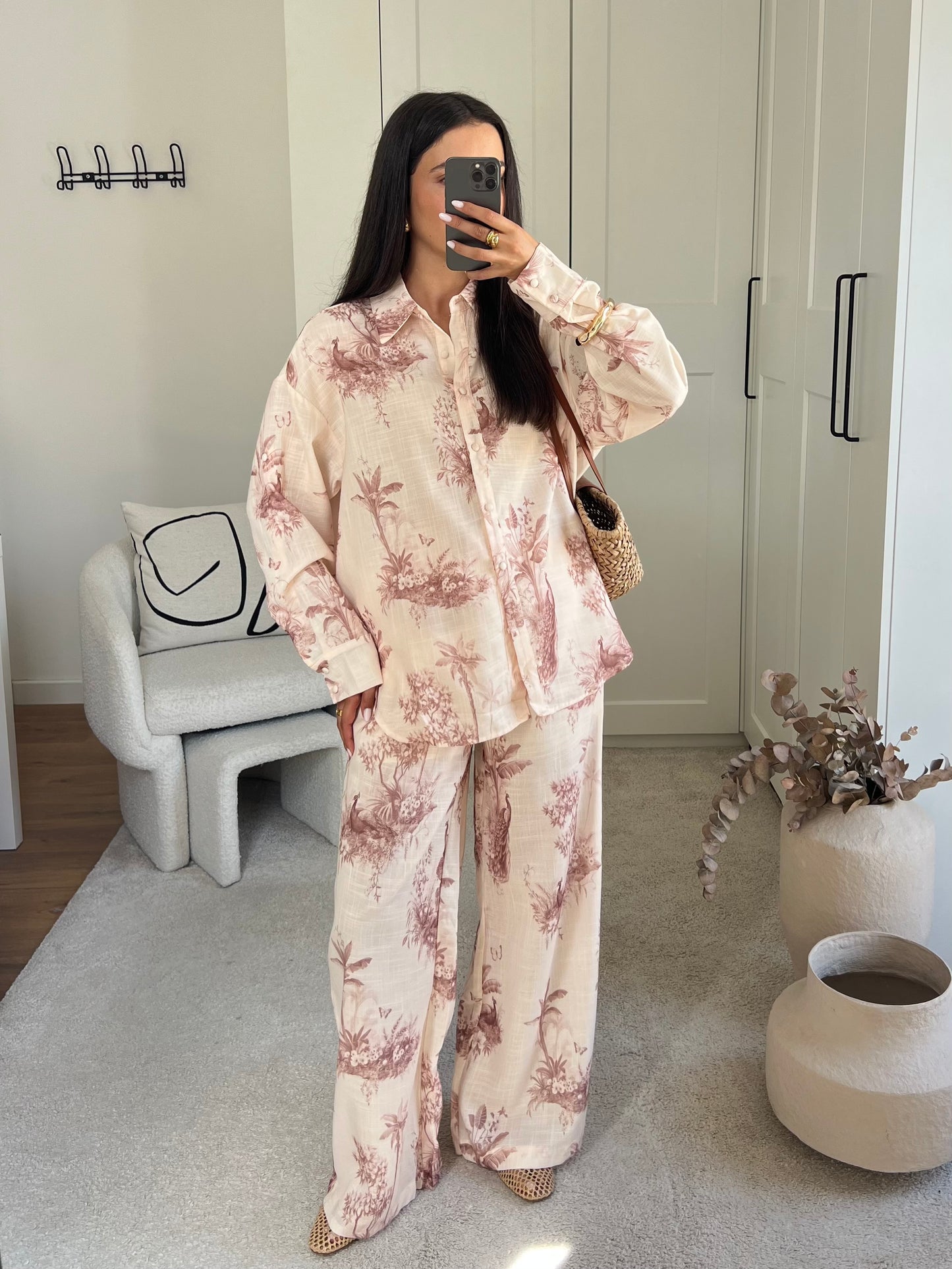 ENSEMBLE MOTIF ÉCRU