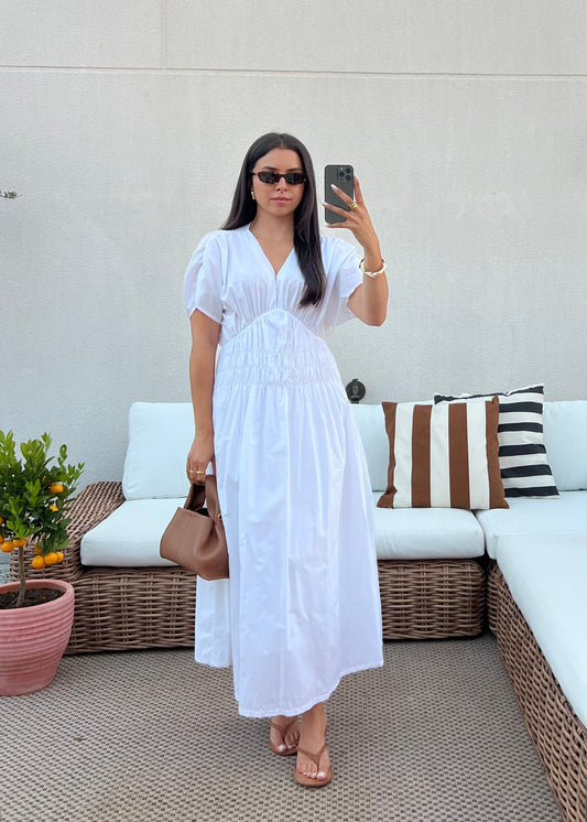 ROBE MANCHE COURTE BLANCHE