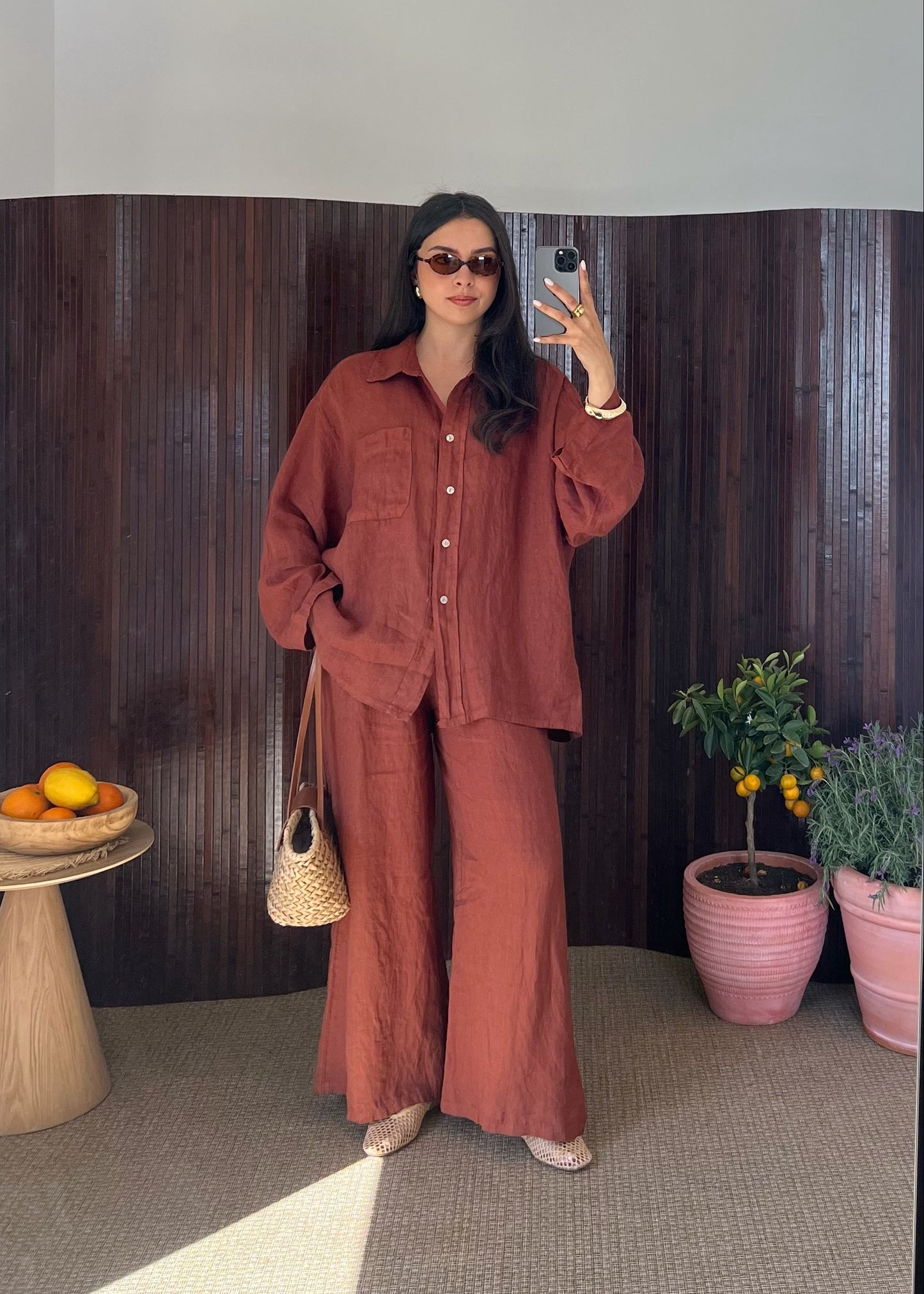 ENSEMBLE SUPERIEUR LIN TERRACOTTA