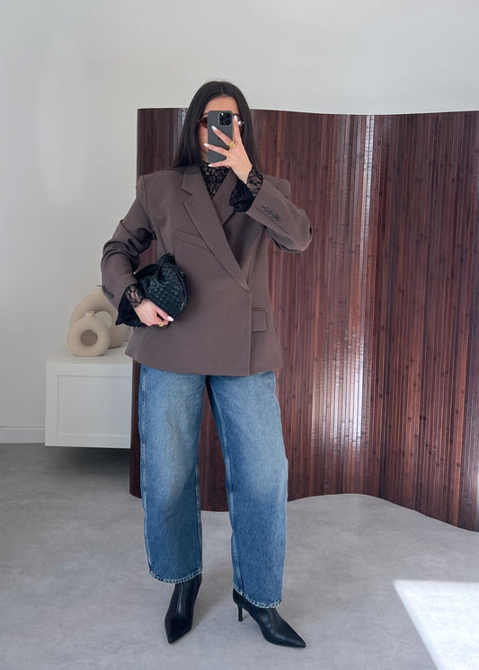 BLAZER CROISÉ MARRON