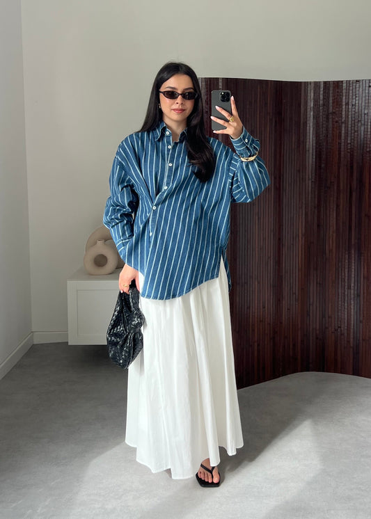 CHEMISE ASYMÉTRIQUE RAYURES