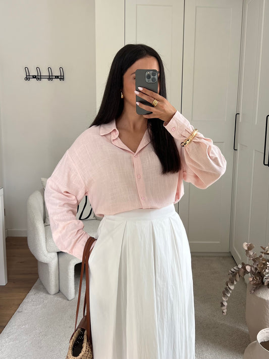 CHEMISE LIN ROSE