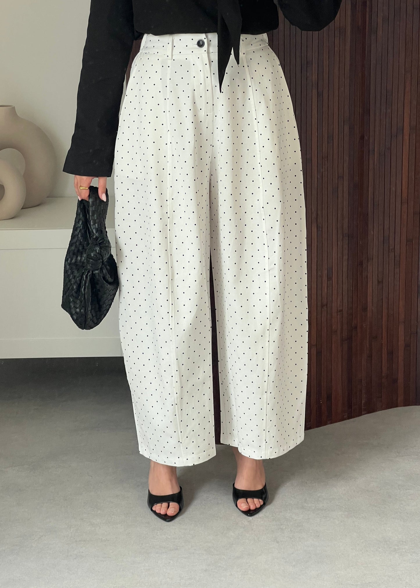 PANTALON BALLON À POIS