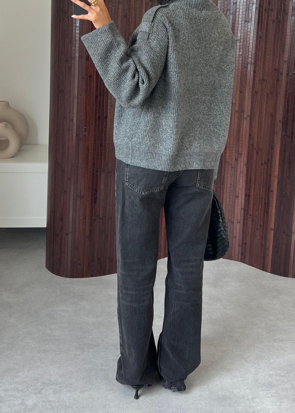 GILET COL MONTANT GRIS