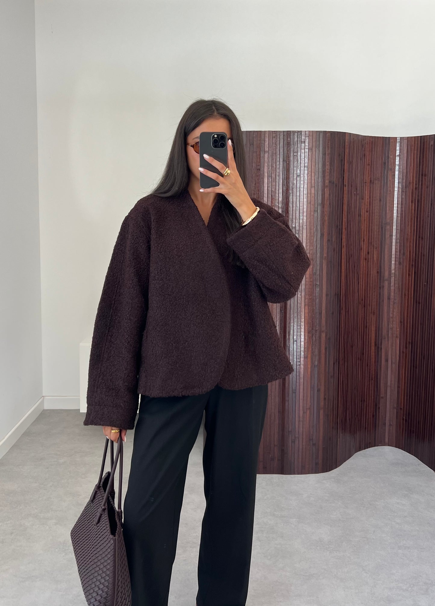 MANTEAU CROISÉ MARRON