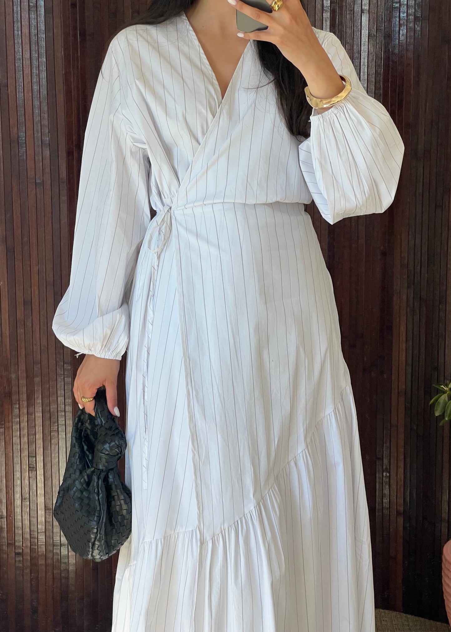 ROBE FINE RAYURE BLANCHE