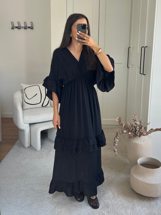 ROBE À VOLANT NOIRE