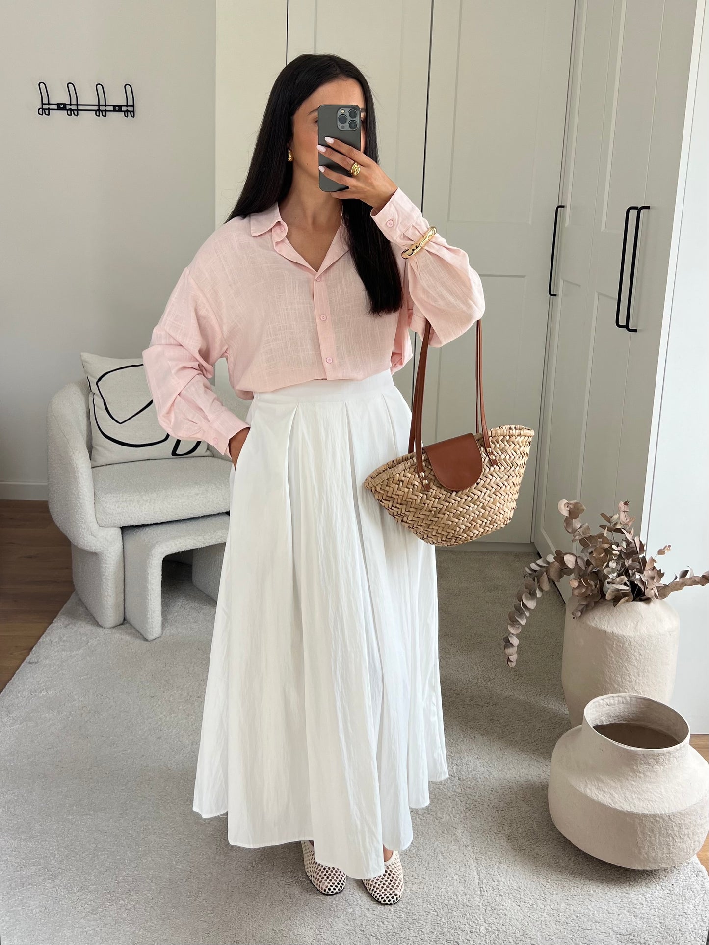 JUPE TRAPÈZE BLANCHE