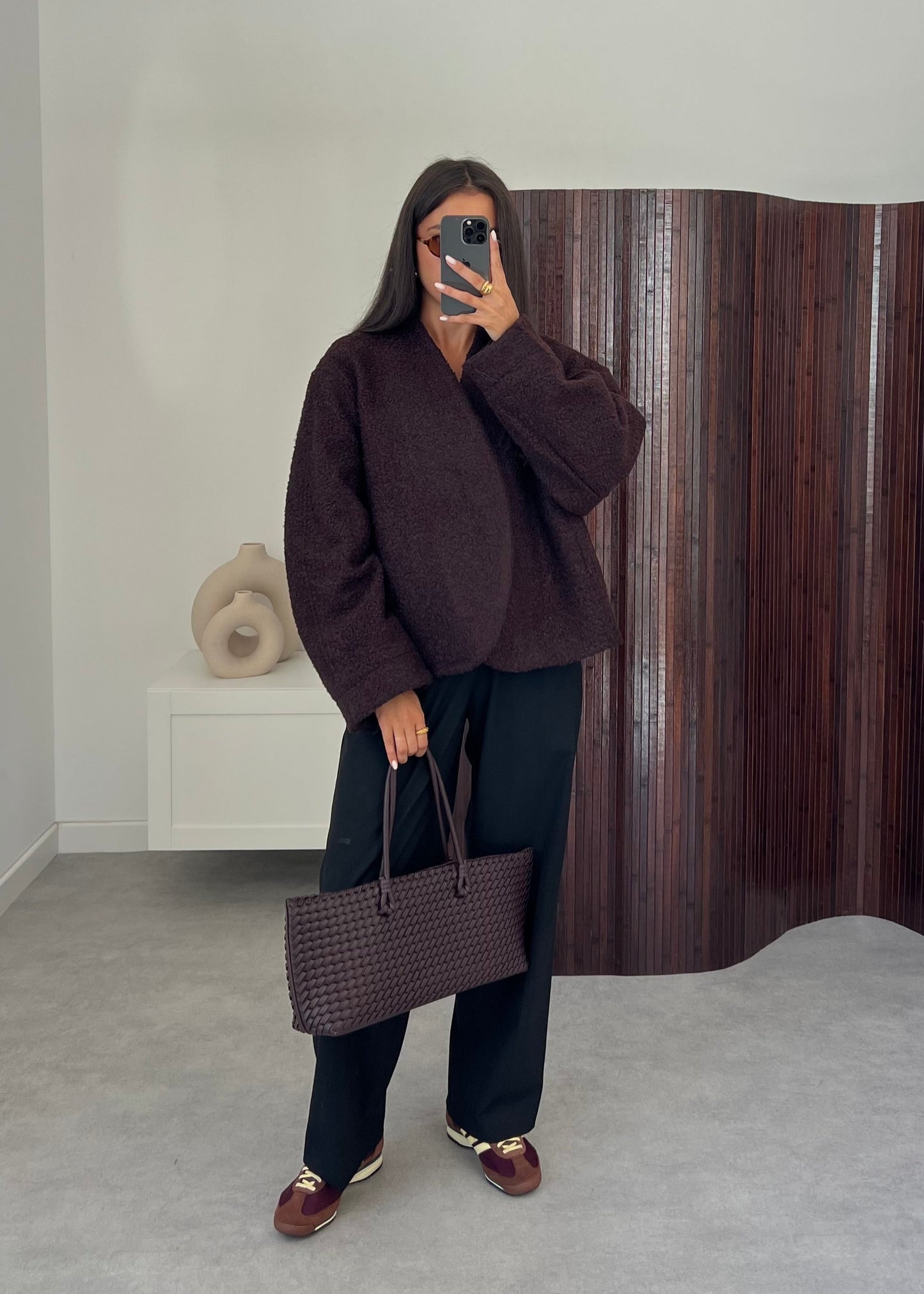 MANTEAU CROISÉ MARRON